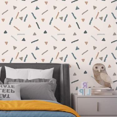 Imagem de Papel de Parede Adesivo Infantil Recortes Coloridos