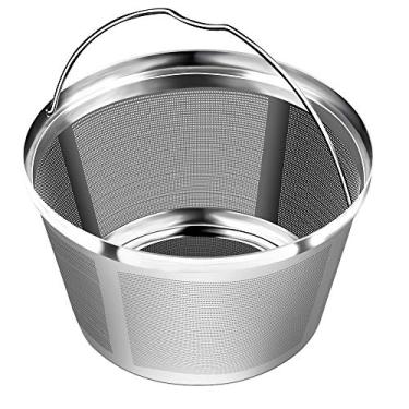 Imagem de Filtros de café permanentes de cesta reutilizável de 8 a 12 xícaras, ajuste perfeito para 8 a 12 xícaras Hamilton Beach Cuisinart filtros de cafeteira estilo cesta e filtros de papel de substituição