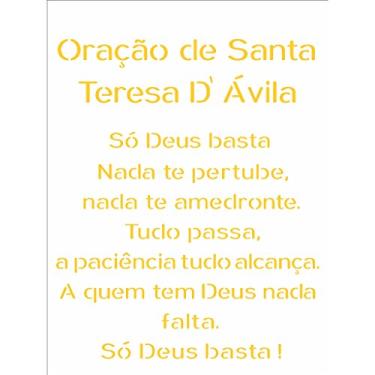 Imagem de Stencil de Acetato para Pintura Opa 15x20 23355 Oração Santa Teresa D'Avila