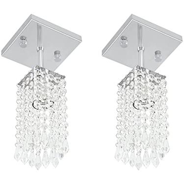 Imagem de 2 Lustres Plafon Clearcrillic Quadrado Cristal Acrílico