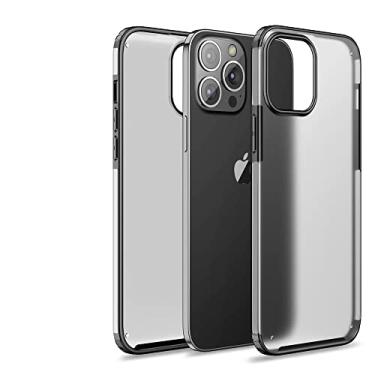 Imagem de Capa de silicone transparente skin Feel Scrub para iPhone 13 12 11Pro Max Mini X Xs XR 7 8 Plus SE2020 Fashion Simple Case, Preto, para iPhone 12 Pro