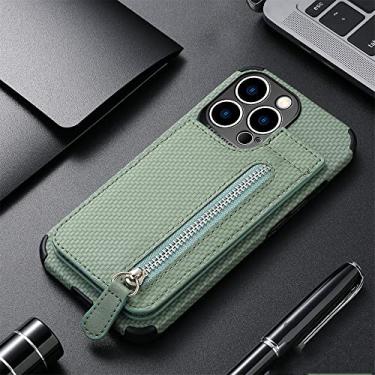 Imagem de Capa de telefone de couro carteira de cartões com zíper para iphone 13 12 mini 11 pro max x xs xr 8 7 6 6 s plus se 2020 bolsa titular capa de cartão, verde, para iphone 7 p 8 plus