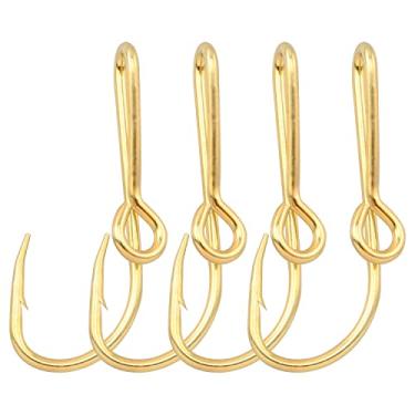 Imagem de Pinos de chapéu de anzol WHYHKJ 4 peças gancho de peixe dourado clipe de chapéu ganchos de peixe para chapéu, gancho de peixe clipe de chapéu para exterior