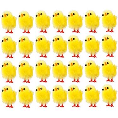 Imagem de BESPORTBLE Conjunto de 60 mini pintinhos de plástico, figuras de galinha, topos de bolo, estátuas de animais de fazenda, decorações de mesa para crianças, lembrancinhas de festa de Páscoa, 3 cm