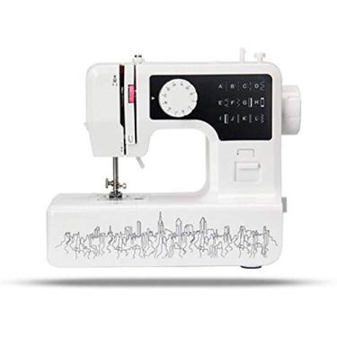 Imagem de Máquina de costura doméstica elétrica de mesa multifuncional máquina de costura automática mini máquina de costura para uso doméstico (preto) atualizado