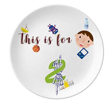 Imagem de Finger Bone Victory Prato de Porcelana Celebração Prato Redondo Menino Homem
