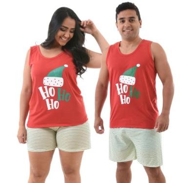 Imagem de Kit 2 Pijamas Casal Natal Regata Verão Feminino E Masculino. - Prikéta