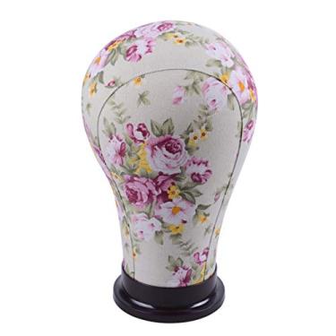Imagem de 1 peça de cabeça de manequim de lona para extensão de cabelo, perucas de renda e estilo de exibição (rosa 58,4 cm)