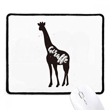 Imagem de Mousepad Giraffe preto e branco animal borda costurada tapete de borracha para jogos