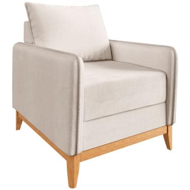 Imagem de Poltrona Lugano 2 Braços 1 Assento Sofá Go - Off White