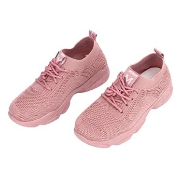 Imagem de Sapatos Esportivos Femininos Com Sola Antiderrapante Respirável Tênis de Corrida Finos para Uso Interno Rosa Tênis de Alpinismo (Rosa)