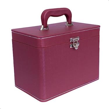 Imagem de Maleta para 600 Fotos - 6 Álbuns fotográficos 10x15 DUNY VINHO Adulto Baú Marsala Vermelho