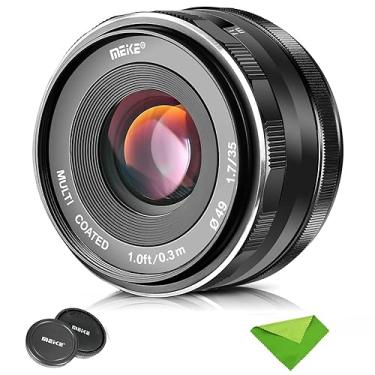 Imagem de Meike 35mm F1.7 E-Mount APS-C Lente de foco manual de grande abertura para Sony E Mount câmeras A7III A9 NEX 3 3N 5 NEX 5T NEX 5R NEX 6 7 A5000 A5100 A6000 A6100 A6300 A6500