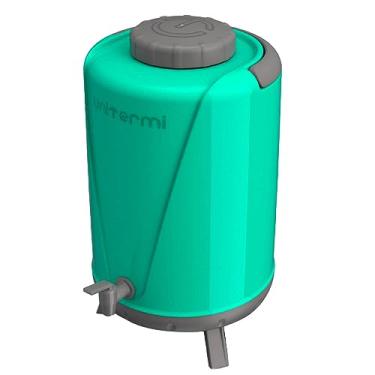 Imagem de Garrafa Botijão Térmico Unitermi Arezzo 10L Com Alça Pézinho e Torneira, Verde Água