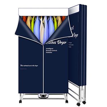 Imagem de Secador de roupas elétrico, secador de roupas portátil dobrável guarda-roupa de secagem de ar quente dentro de casa secador de ar rápido máquina de rack de secagem quente aquecedor de roupas 1500W