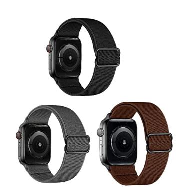 Imagem de Watch Band Nylon Alongamento Ajustável para Apple Watch Ultra 2 Strap 38mm 40mm 41mm 42mm 44mm 45mm 49mm Pulseira Elástica Macia para iWatch Series 9 8 7 6 5 4 3 2 SE 2-3 PCS