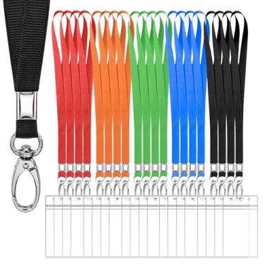 Imagem de Cordão de cruzeiro para cartões de navio, pacote com 20, cordões com porta-identidade, colorido