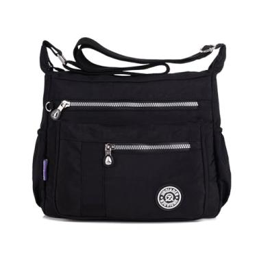 Imagem de Ninabag, Bolsa Feminina Nylon Transversal Multi Uso Regulável Cor:PRETA
