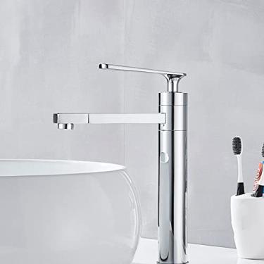 Imagem de Torneira da pia do banheiro, montagem no convés, rotação, torneiras da bacia de latão, altura cromada, tamanho único