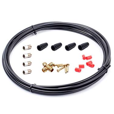Imagem de Farbetter Kit para sistema Shimano BH59 inclui 4 peças de capas de alavanca, 4 peças de porcas de compressão, 6 mangas protetoras, 5 peças Oliver e 5 peças inserções (preto), FB143 FB144 FB145