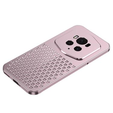 Imagem de LTLMYDAM Capa de metal para Honor Magic 6 Pro, capa de dissipação de calor de liga de alumínio, traseira oca, proteção total da câmera, capa rígida à prova de choque, rosa