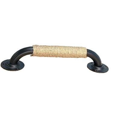 Imagem de Tratamento de superfície de aço inoxidável de qualidade do material puxador de porta vintage simples puxador de portas de celeiro deslizantes com corda de cânhamo acessórios decorativos adequados para