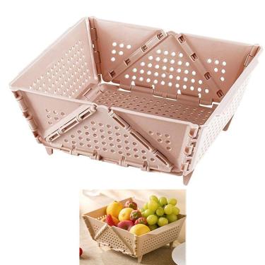 Imagem de Cesta Secar Frutas Verduras Vegetais Fruteira Dobravel Cozinha Copa Casa Porta Objetos Organizador
