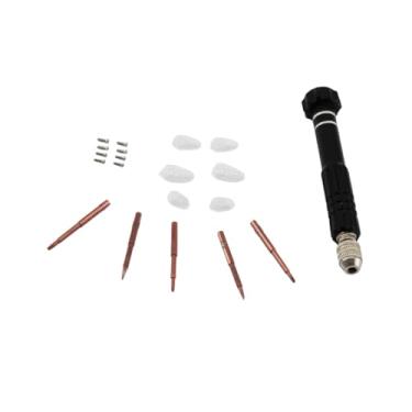 Imagem de jinrowphee Ferramentas 5 em 1 para aperto/fixação, kit de reparo de chave de fenda de tamanho de bolso, incluindo parafusos e almofadas de nariz para óculos, celular, relógio, laptop, preto