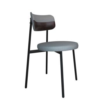 Imagem de Cadeira Kyta Fixa com 4 Pés 50 X 44,7 X 83,8 Cm com 1 Unidade Cinza Claro/Preto