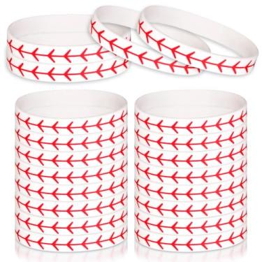Imagem de XIHIRCD 20 pulseiras de beisebol, pulseiras de silicone softball, pulseiras motivacionais, esportes, festas, eventos esportivos, lembrancinhas de equipe para homens e mulheres jogadores de beisebol,