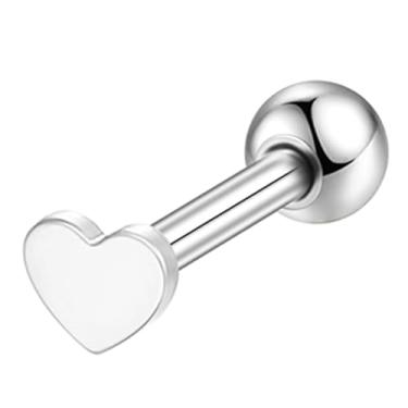 Imagem de LOMISS PIERCING MINIBARBELL AÇO CIRÚRGICO PVD CORAÇÃO 1,2X6/8 (Prateado, 1,2X6)