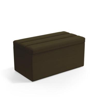 Imagem de Calçadeira Baú Ursa 90 para Cama de Solteiro Z-010 Sued Marrom Aradeco
