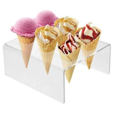 Imagem de Suporte Temaki Pizza Cone Sorvete Casquinha Acrílico 6 Cones - LRP