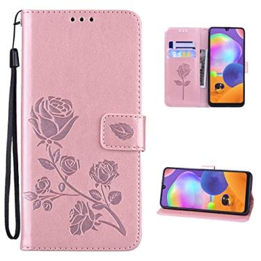 Imagem de Dinglijia Capa projetada para Mi Poco X4 Pro 5G, alça de pulso flip suporte carteira de couro PU com compartimentos para cartões de dinheiro à prova de choque capa padrão rosa para Poco X4 Pro 5G MG