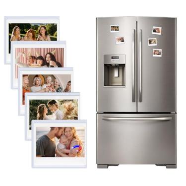 Imagem de HIYQIN Pacote com 5 molduras magnéticas para fotos Instax Wide Film, Polaroid Photo 8,9 x 10,8 cm, compatível com Instax Wide 400/300/210/Wide EVO, para Polaroid Now/600/OneStep+ - Branco