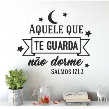 Imagem de Adesivo De Parede Decorativo Frase Aquele Que Te Guarda... - DEKAL IMP