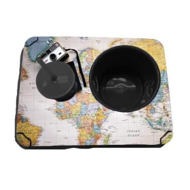 Imagem de Almofada Bandeja Pipoca Balde e 1 Copo Personalizado Mapa Mundi - Delu