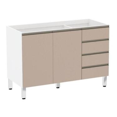 Imagem de Balcão De Pia Sem Tamp 120cm Branco Com Connect - LUCIANE