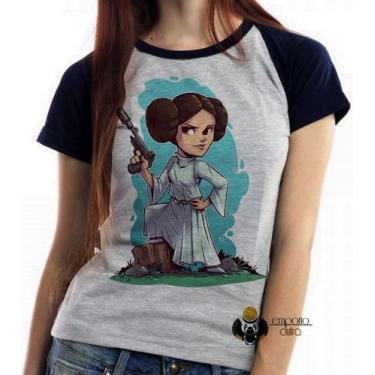 Imagem de Baby look blusa feminina ou Camiseta unissex Star Wars Mini Princesa L