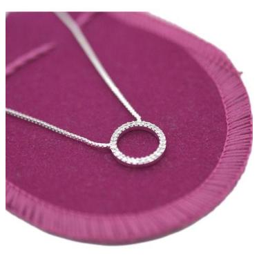 Imagem de Choker Cordao Círculo Com Pedras Folheada Prata 925 - Papillon Semi Jó