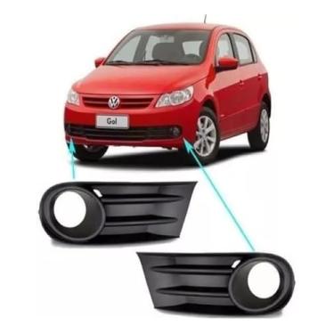 Imagem de Par Grade Farol Milha Gol Saveiro Voyage 09 A 12 Furo Preto
