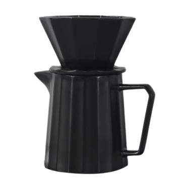 Imagem de Gralara Filtro Cone Gotejador Vidro Gotejador de Café Funil de Café Filtro de Café, Preto