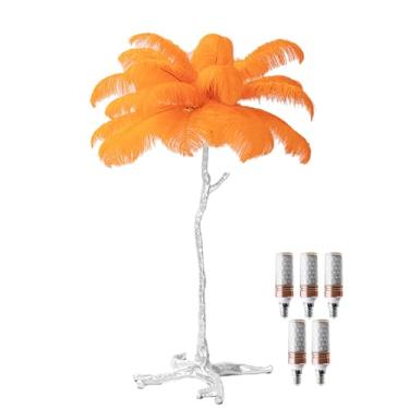 Imagem de Luminária de piso de penas de LED, luminária de pé de resina, 3 cores, regulável, prata, iluminação de chão, quarto, mesa de cabeceira, decoração de sala de estar, luz noturna