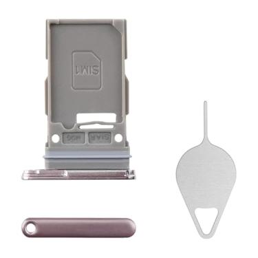 Imagem de BESJMYT Substituição da bandeja do cartão SIM para Samsung Galaxy S23 Plus (versão SIM único) Adaptador de suporte de compartimento para cartão lavanda com ejetor de agulha para S23+ Plus SM-S916U