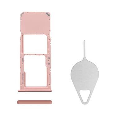Imagem de BESJMYT Substituição da bandeja do cartão SIM para Samsung Galaxy A71 (versão SIM único) Prism Crush Pink Adaptador de suporte para bandeja de cartão com ejetor de agulha para A71 SM-A715F