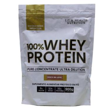Imagem de Whey FHN Protein Proteína Sachê Refil 900g fit e Health, Doce De Leite