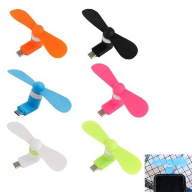 Imagem de UnisonPet Pacote com 6 mini ventoinhas de telefone USB C para Samsung Galaxy S25+ S25 S24+ S24 S23+ S23 S22 S21 S20 S20+ S10 S9, Note 20 9 8, A54 A35 A25 A24 A23 A15 A14 A12, Para OnePlus 11 10 N20