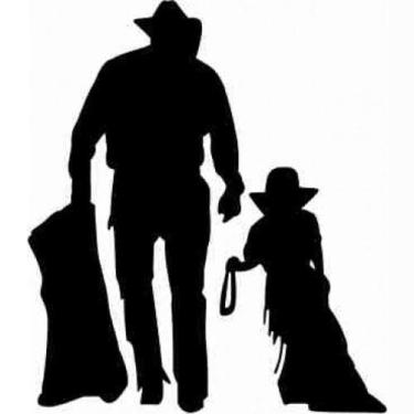 Imagem de Adesivo Cowboy e Criança SV2072 - Preto - Selaria Vertentes