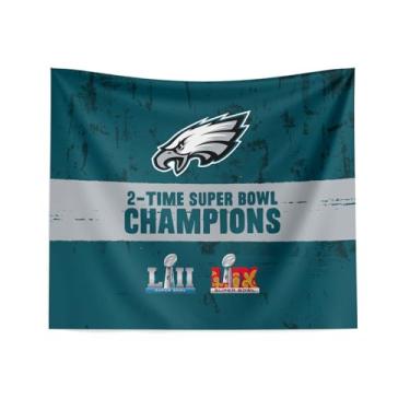 Imagem de Northwest NFL Philadelphia Eagles 2025 Super Bowl LIX Multi Champ Excellence Wall Hanging 86 x 101 cm