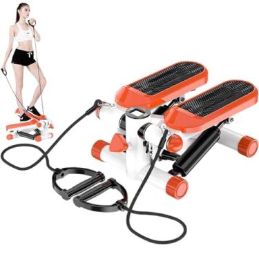 Imagem de NOBBAT Steppers para exercícios, Mini Stepper com faixas de resistência Monitor LCD - Equipamento de exercício de stepper portátil para treino em casa, condicionamento físico de corpo inteiro(Laranja)